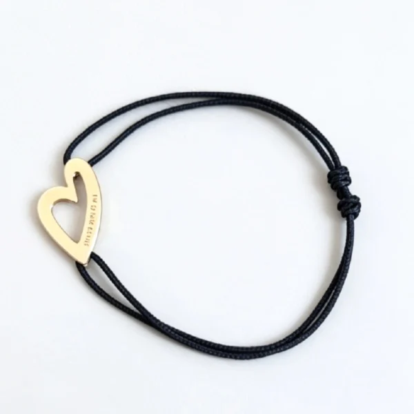 Bracelet Cordon Corse Coeur Or