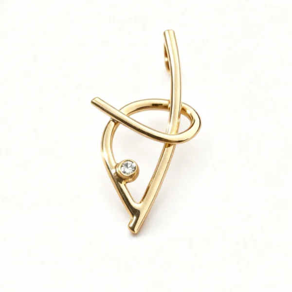 Pendentif or 18k - Corse signature 18k + diamant de 0,03ct