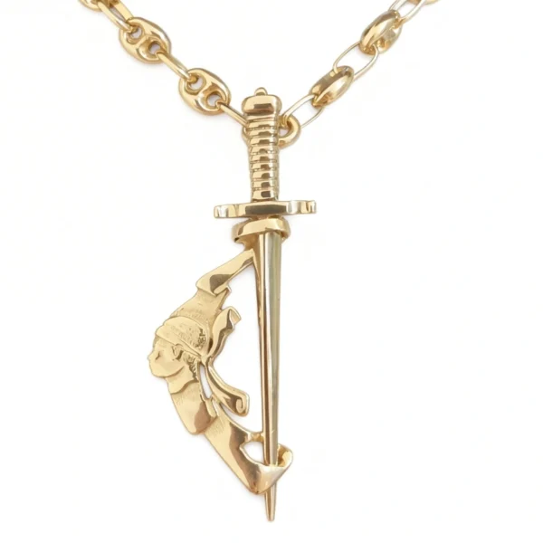 Pendentif or 18k - Pendentif  Corse Drapeau Dague