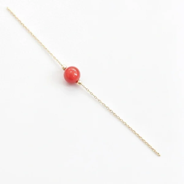 Bracelets or 18k - Bracelets or 18k et perle corail véritable
