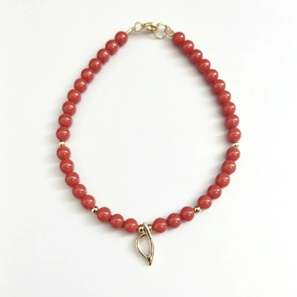 Bracelet Corail Or avec pendentif Corse prima