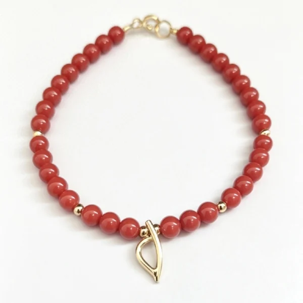 Bracelet Corail Or avec pendentif Corse prima