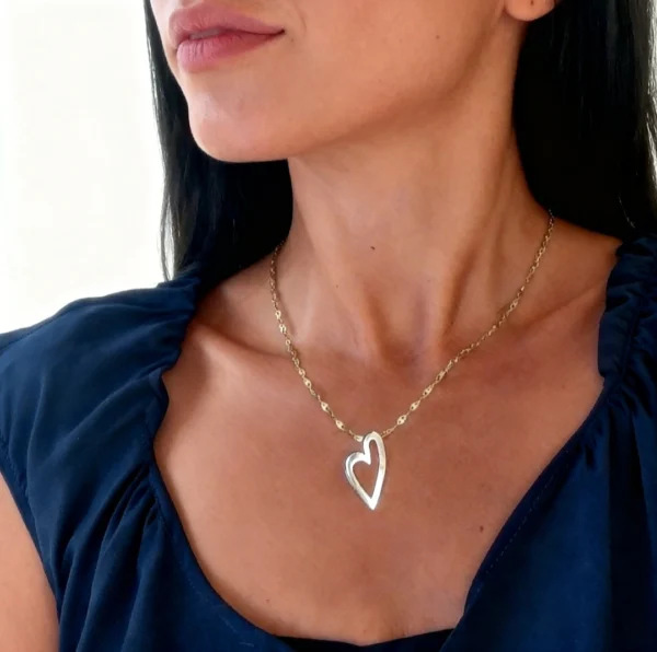 Pendentif or 18k - " IN U ME CORI "