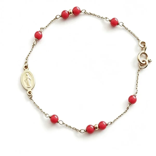 Bracelets corail alternée or 18k miraculeuse