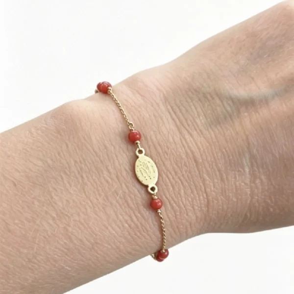 Bracelets corail alternée or 18k miraculeuse