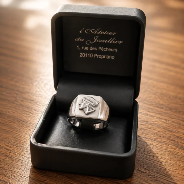 Chevaliere argent 925/1000 Tête de maure 