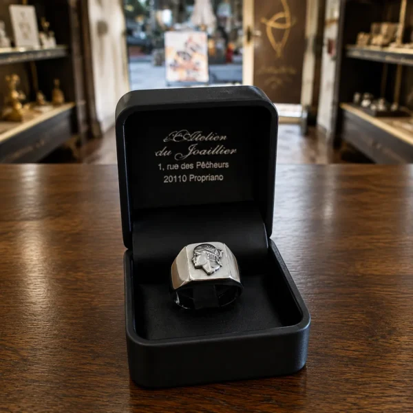 Chevaliere argent 925/1000 Tête de maure 